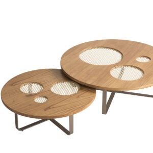 Mesa de centro moon HS06F Tampo castanho com tela (4)