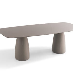 MJA242EV – Mesa Jantar Aura – Tampo MDF 25mm vidro printado HS06F – Base em MDF estofada FA074 ....